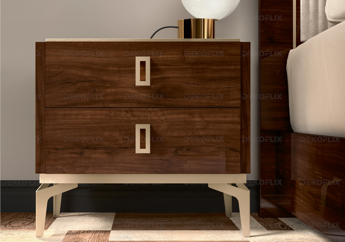 Table de Chevet Bois Noyer Élégante – Eva