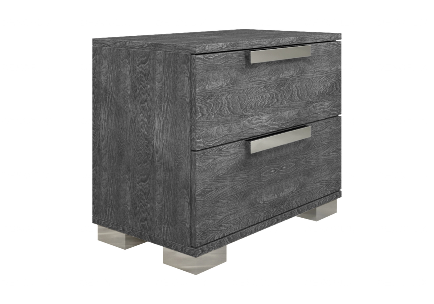 Table de Chevet Sarah en Bois de Bouleau Gris Design - DEKOFLIX
