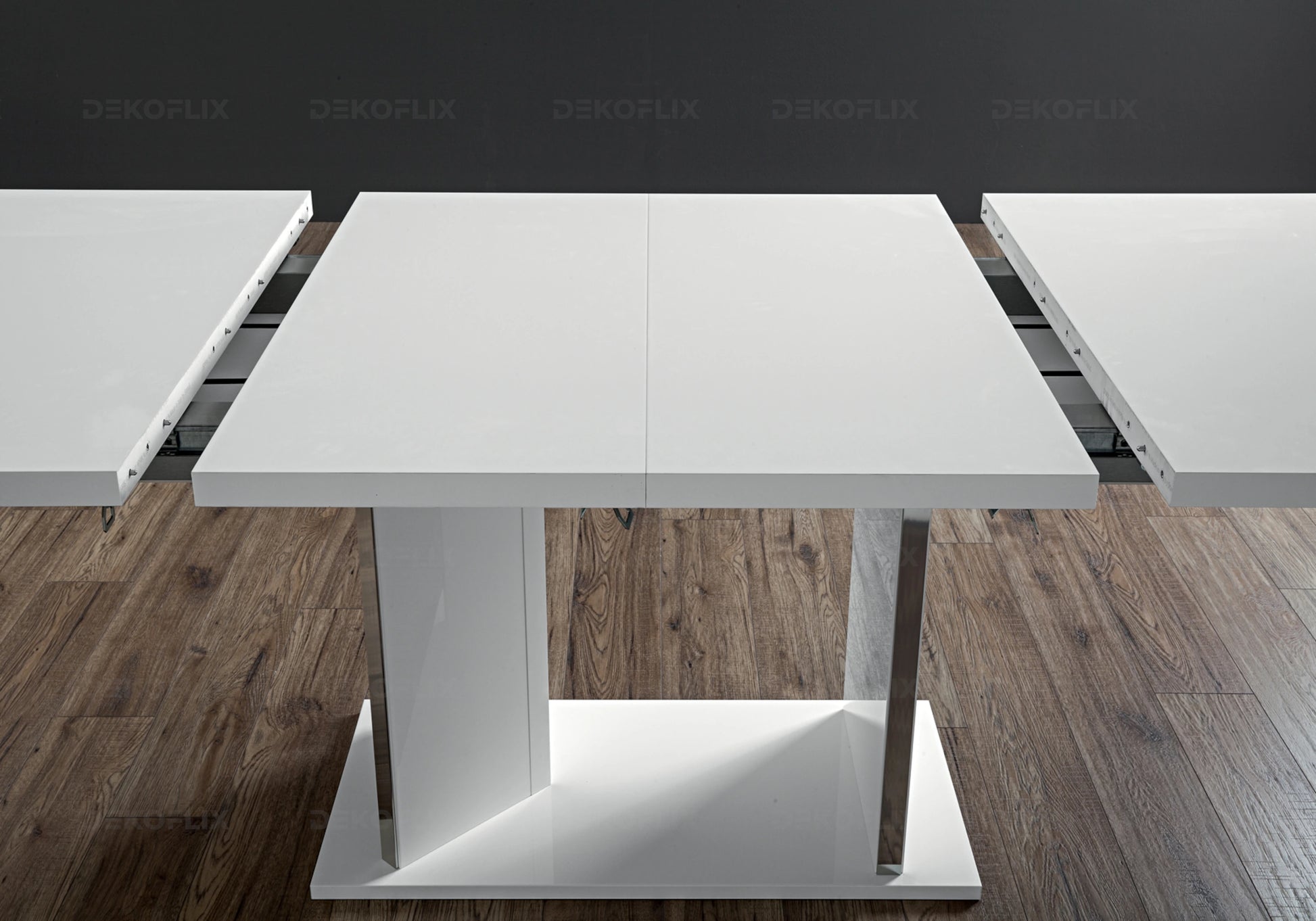 Table à Manger Blanche Extensible Design – LISA - DEKOFLIX