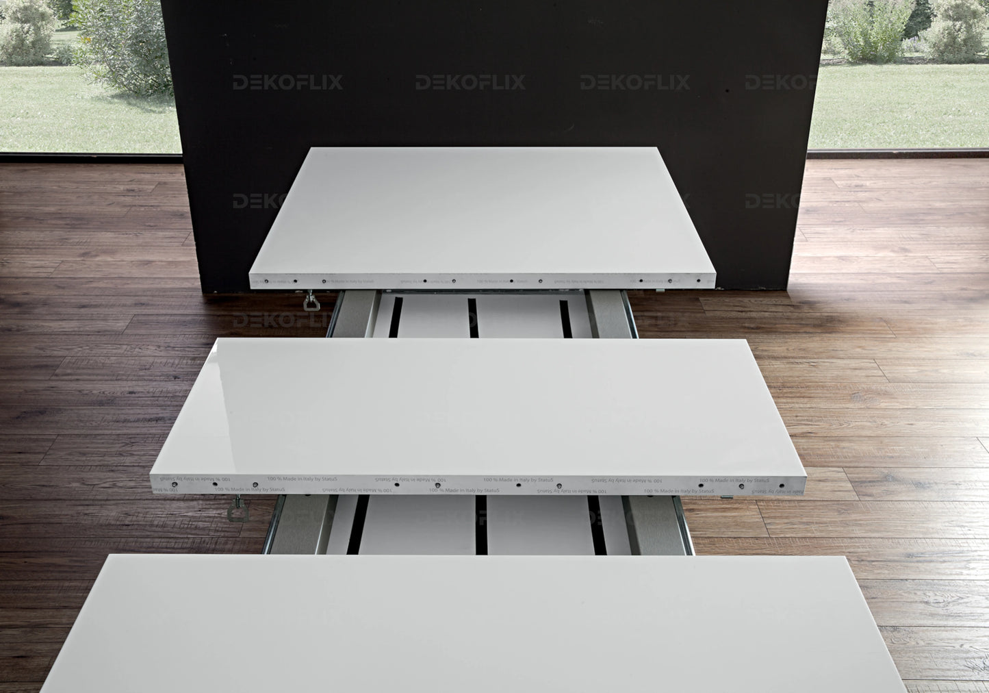 Table à Manger Blanche Extensible Design – LISA - DEKOFLIX