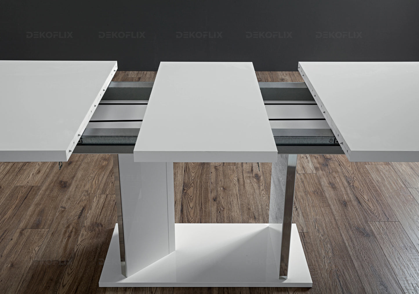 Table à Manger Blanche Extensible Design – LISA - DEKOFLIX