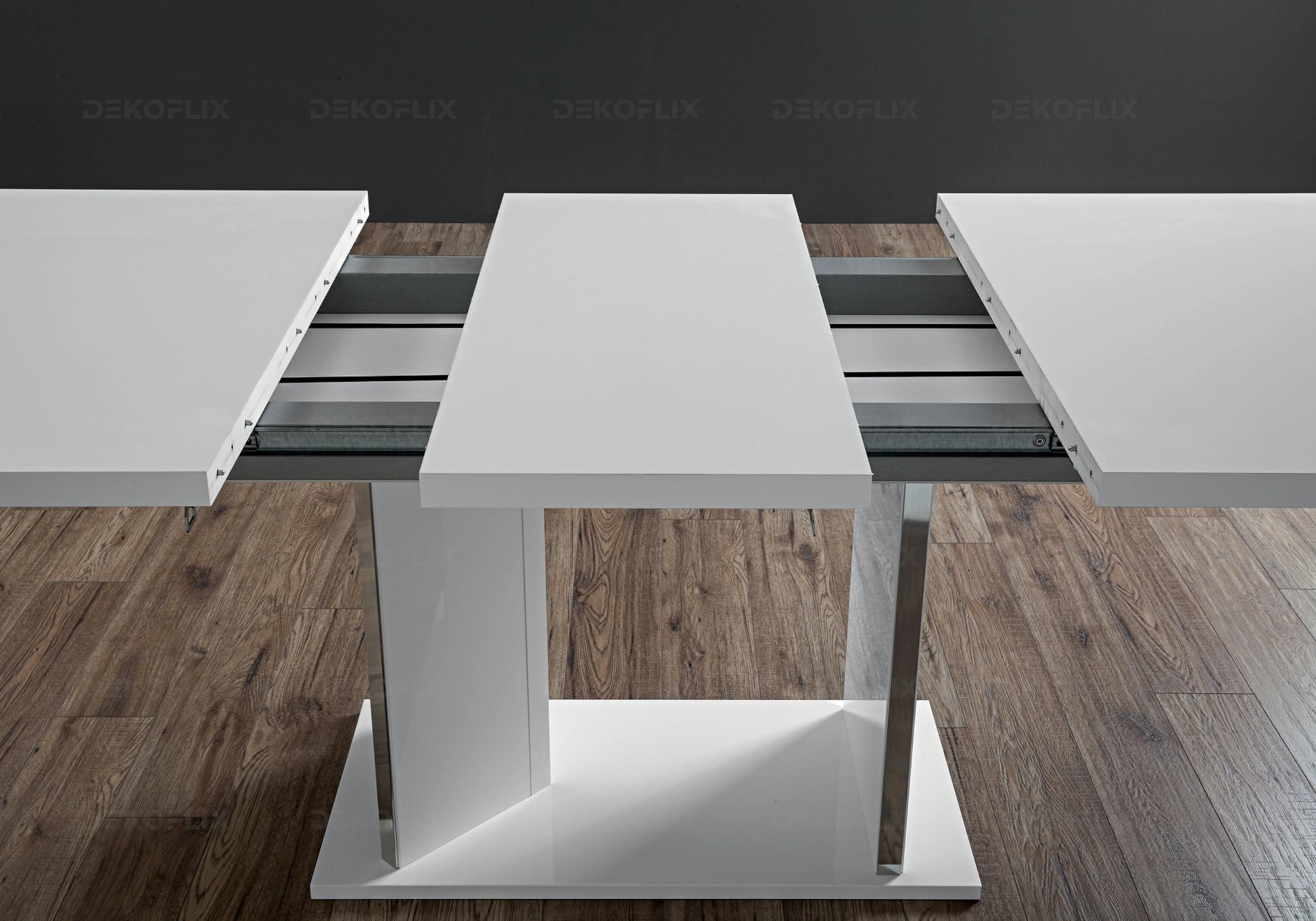Table à Manger Blanche Extensible Design – LISA - DEKOFLIX