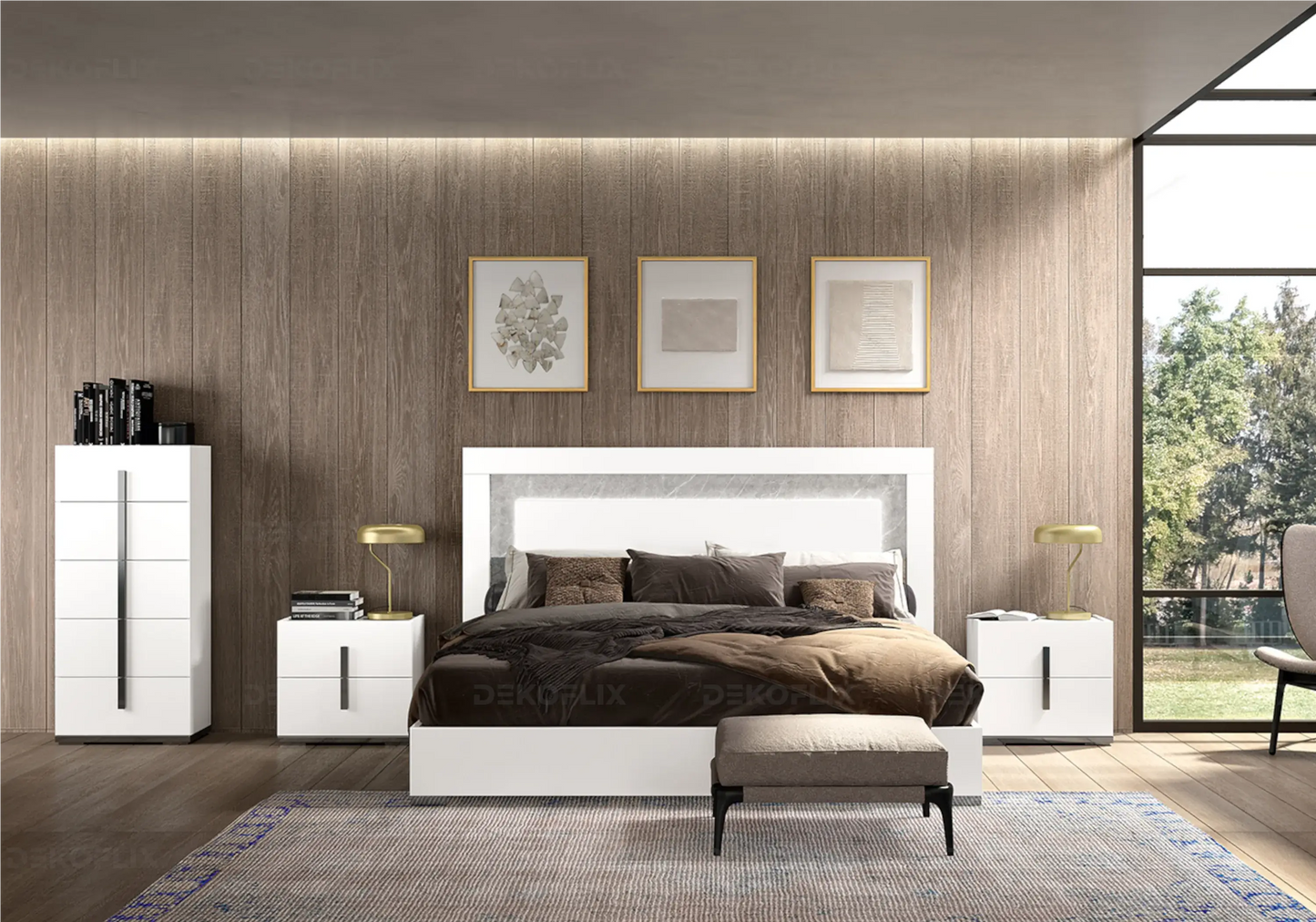Tables de Chevet Blanches Effet Marbre – Mara Design DEKOFLIX