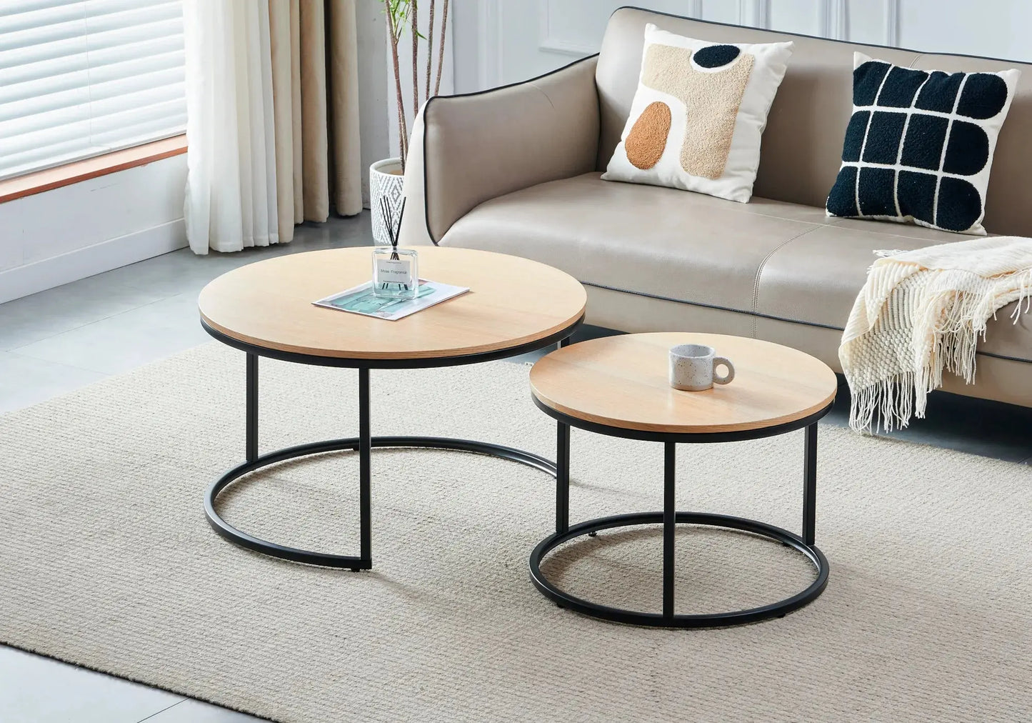 Tables gigognes doré bois chêne OREA New Design