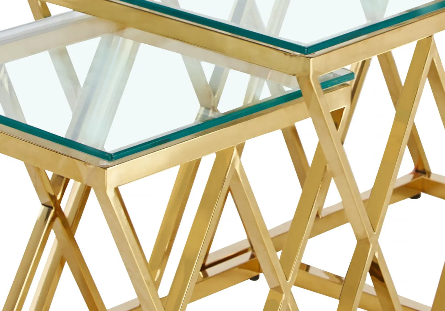 Tables gigognes dorées en verres ERLY New Design