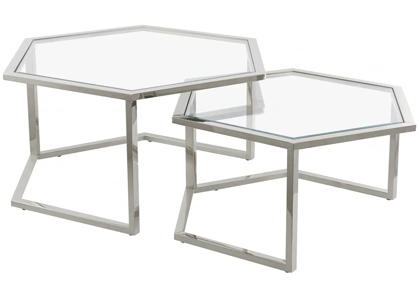 Tables gigognes en verre blanc GIANA New Design