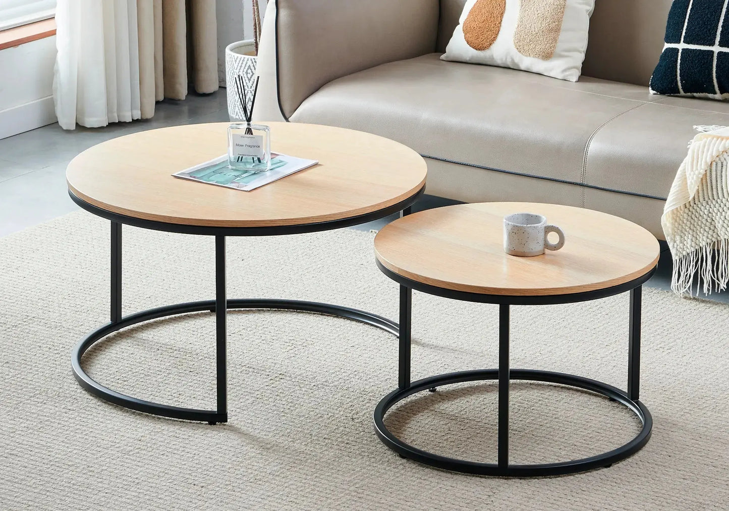 Tables gigognes noir bois chêne OREA New Design