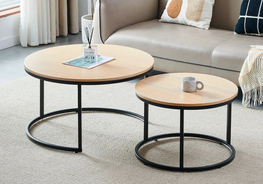 Tables gigognes noir bois chêne OREA New Design