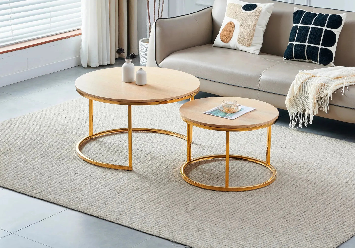 Tables gigognes noir bois chêne OREA New Design