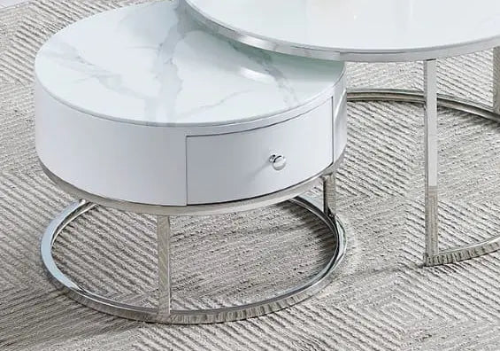 Tables rondes gigognes marbre blanc OREA New Design
