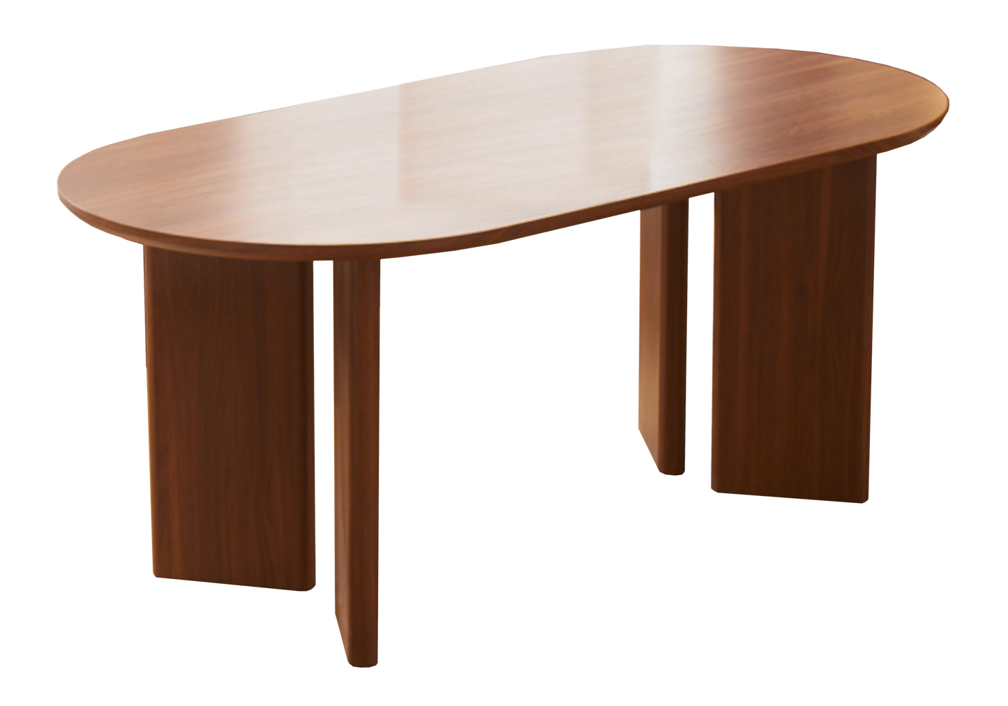 Table basse ovale noyer arrondie - LUMIO