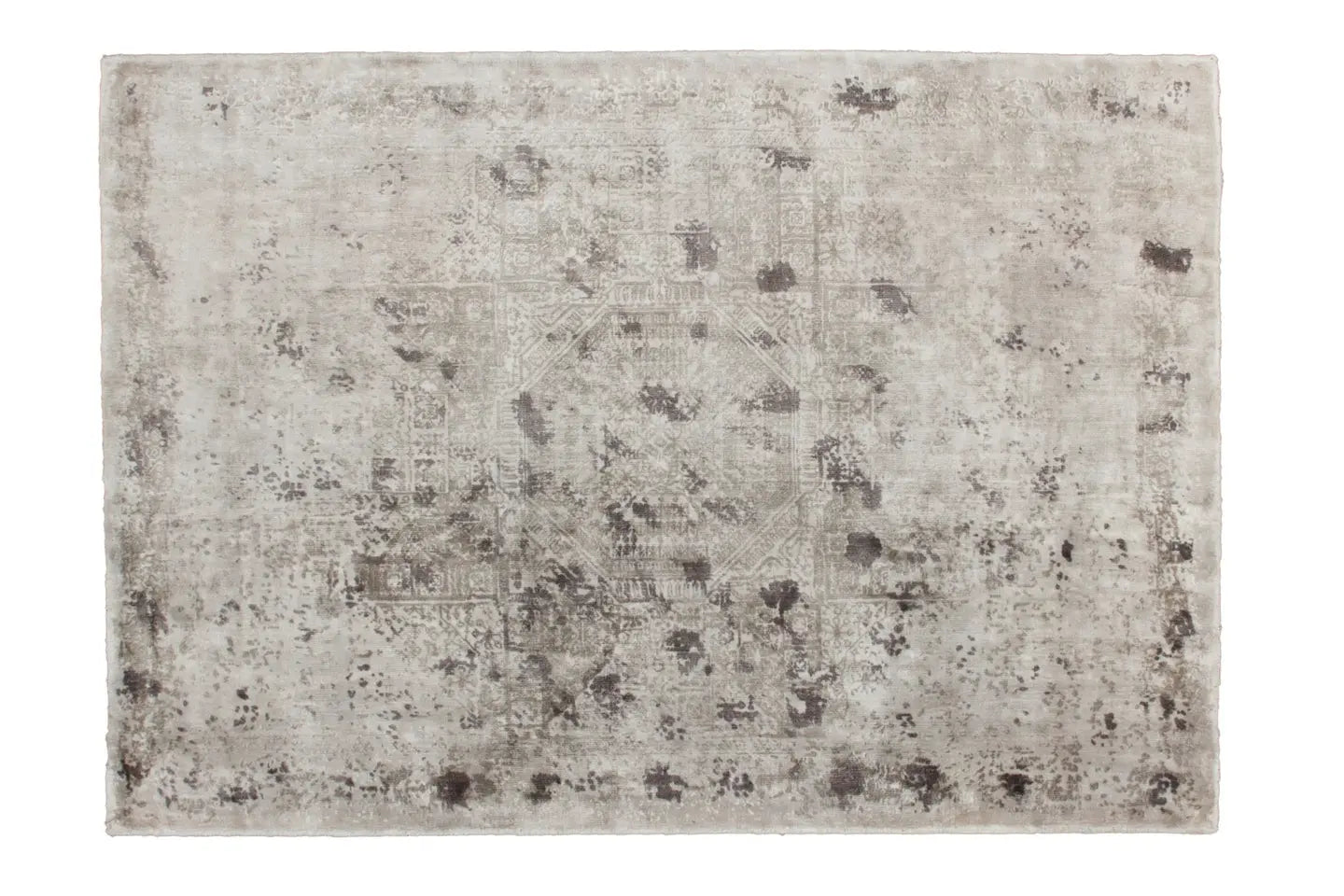Tapis vintage tissé main argent SILK Lalee Tapis