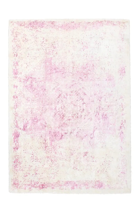 Tapis vintage tissé main rose SILK Lalee Tapis