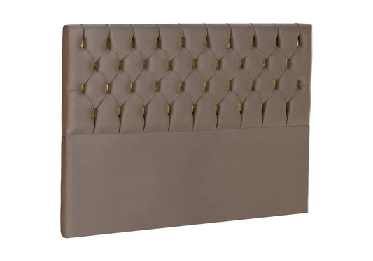 Tête de lit capitonnée velours marron SERRA - DEKOFLIX