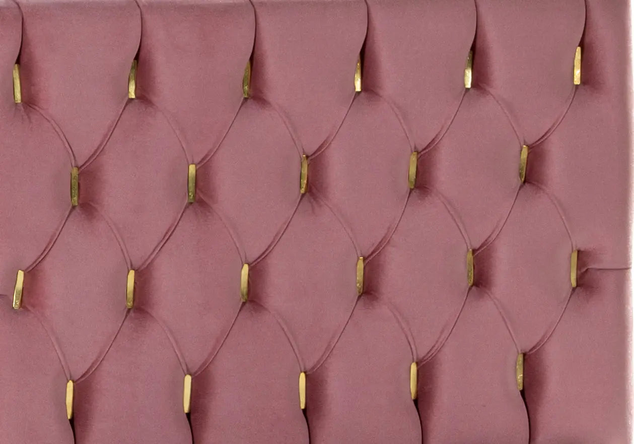 Tête de lit capitonnée velours rose SERRA kelekci.com