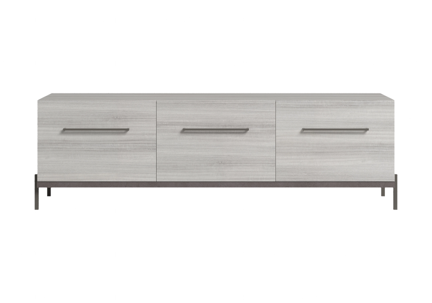 Meuble TV Gris Argent, Élégance Moderne - Collection Mia - DEKOFLIX