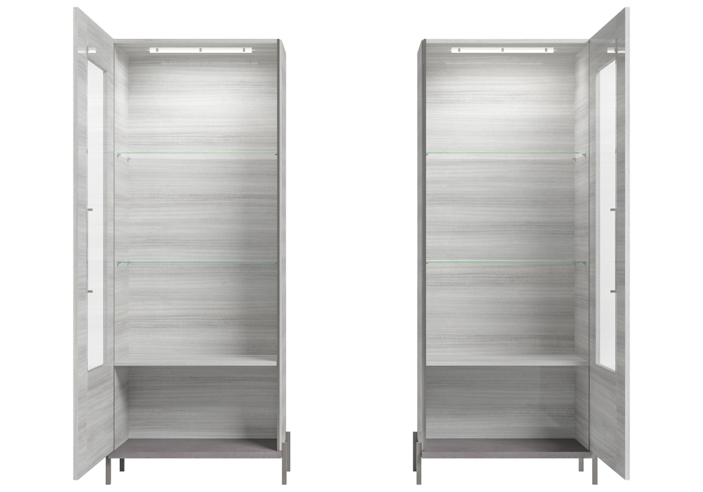 Vitrine Gris Argent, Élégance Raffinée – Collection Mia - DEKOFLIX