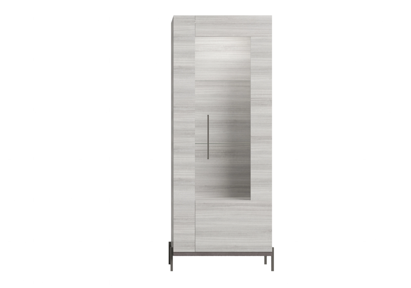 Vitrine Gris Argent, Élégance Raffinée – Collection Mia - DEKOFLIX