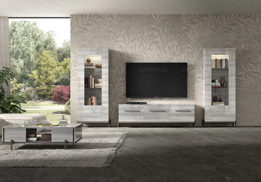 Table Basse Gris Argent, Modernité Chic - Collection Mia - DEKOFLIX