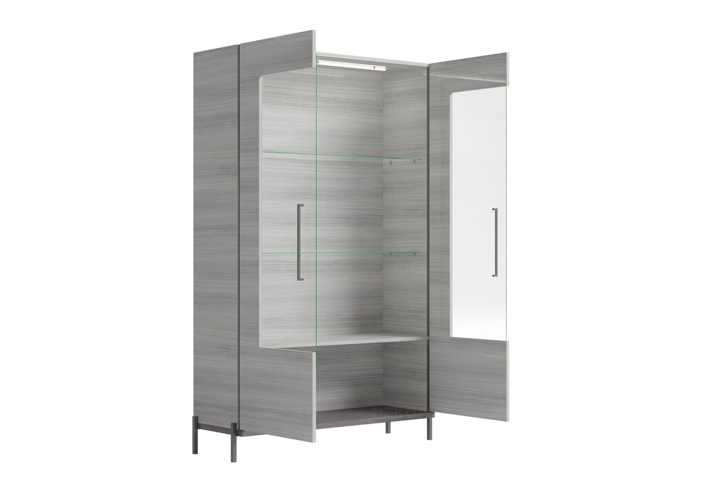 Vitrine Gris Argent, Élégance Raffinée – Collection Mia - DEKOFLIX