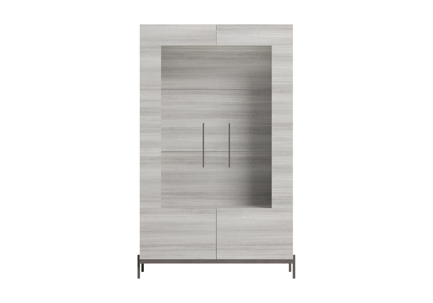 Vitrine Gris Argent, Élégance Raffinée – Collection Mia - DEKOFLIX