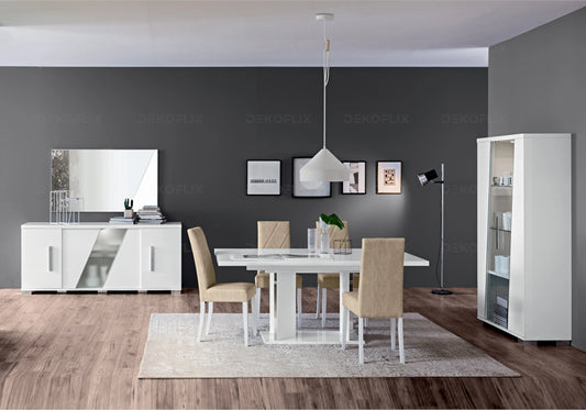 Vitrine Blanche Design et Fonctionnelle – Collection LISA - DEKOFLIX