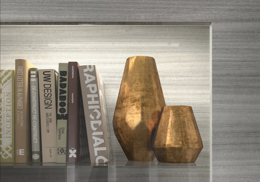 Vitrine Gris Argent, Élégance Raffinée – Collection Mia - DEKOFLIX