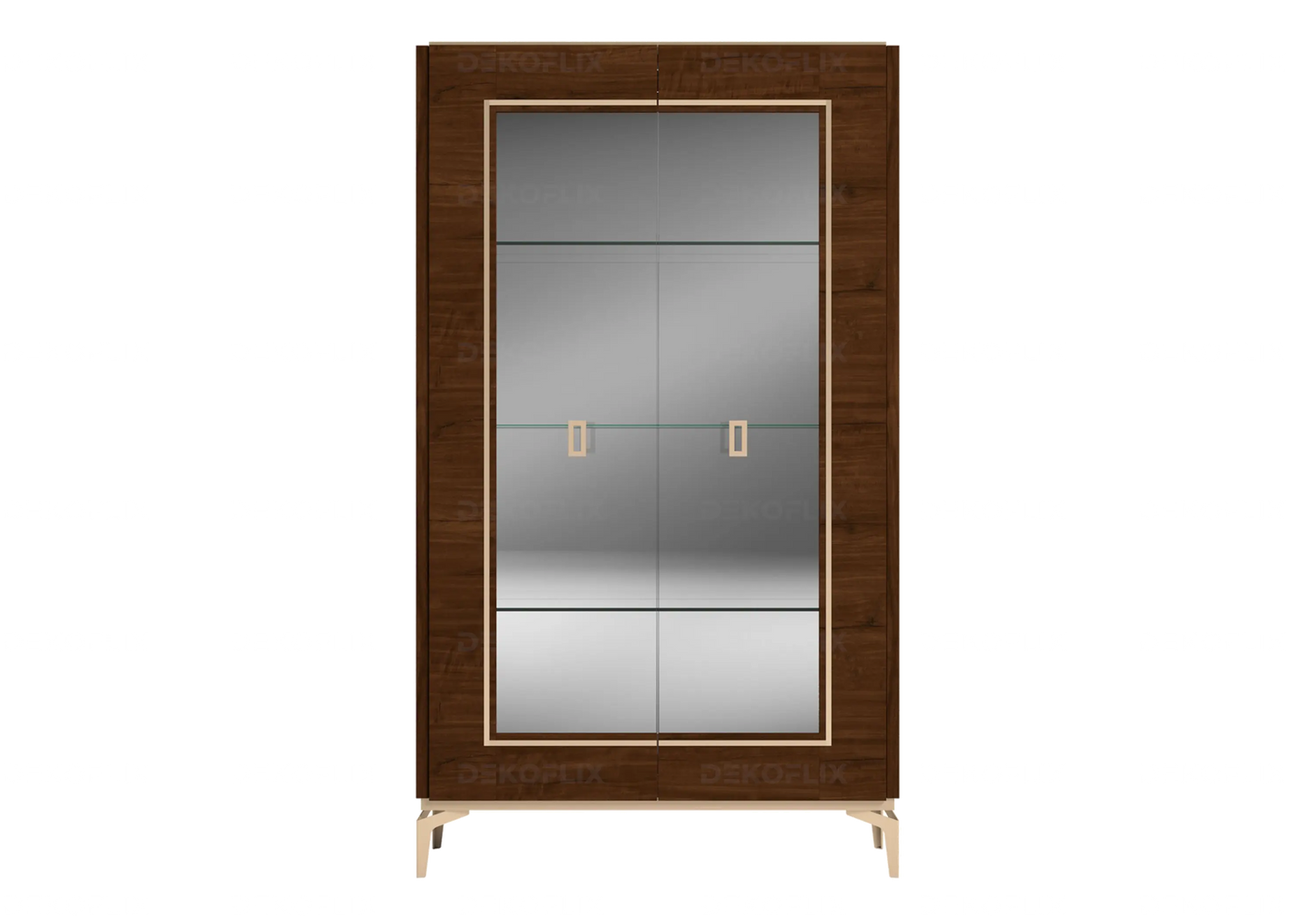 Vitrine Noyer Avec Éclairage – Collection Eva Élégante DEKOFLIX