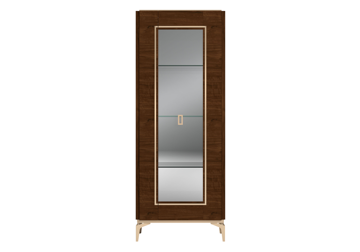 Vitrine colonne noyer 1 porte – Eva