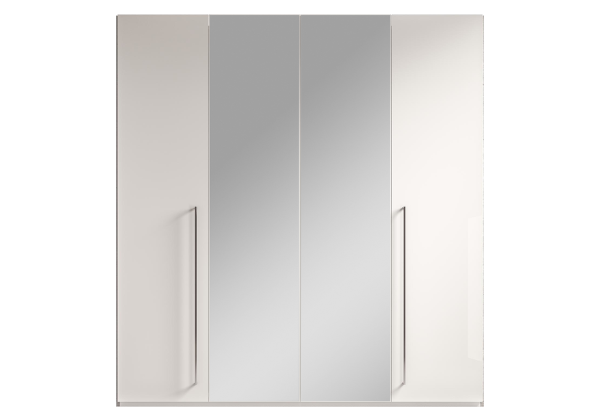 Armoire 4 portes miroir blanc béton – Treviso
