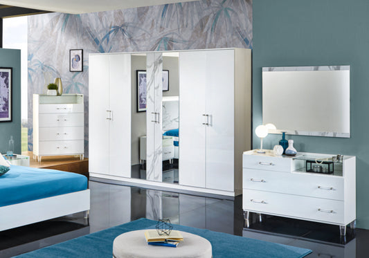 Chambre complète marbre blanc moderne – CRISTAL