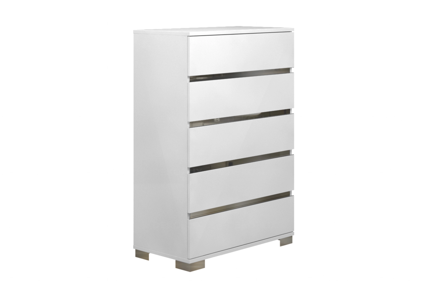 Dream Blanc – Chiffonnier 5 Tiroirs avec Plateau Laqué - Made in Italy