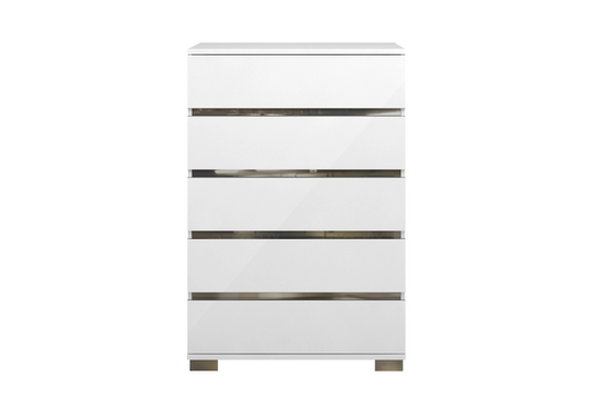 Dream Blanc – Chiffonnier 5 Tiroirs avec Plateau Laqué - Made in Italy - DEKOFLIX