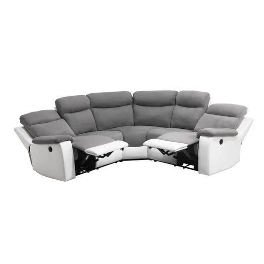 Canapé angle relax électrique blanc/gris OSCAR Made in Italy