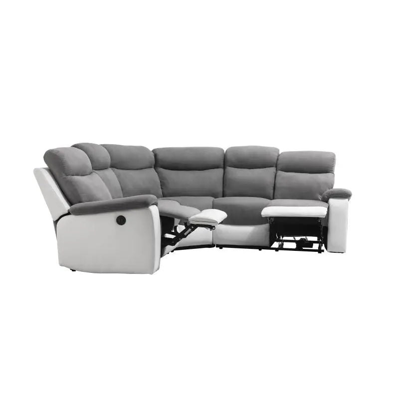 Canapé angle relax électrique blanc/gris OSCAR Made in Italy