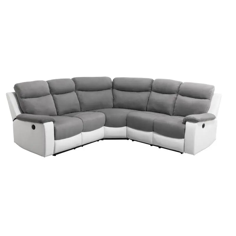 Canapé angle relax électrique blanc/gris OSCAR Made in Italy