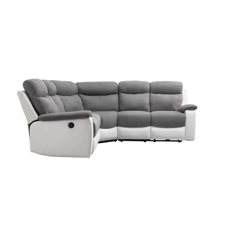 Canapé angle relax électrique blanc/gris OSCAR Made in Italy
