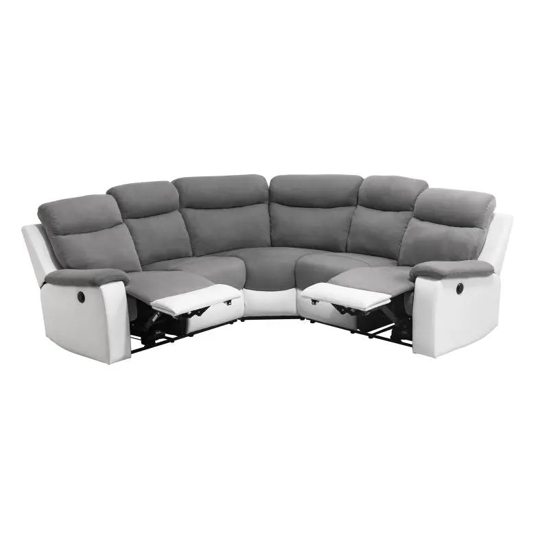 Canapé angle relax électrique blanc/gris OSCAR Made in Italy