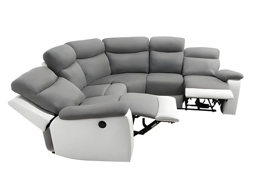Canapé angle relax électrique blanc/gris OSCAR Made in Italy
