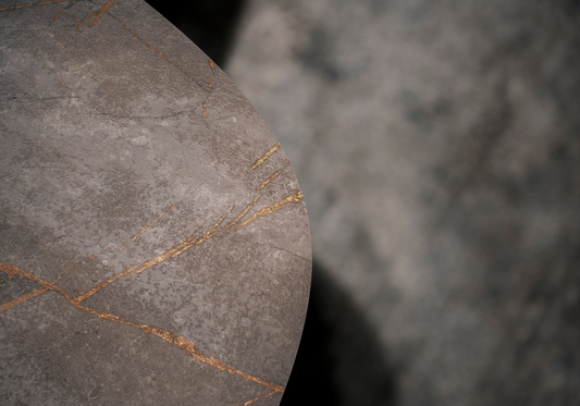 Table basse ovale marbre doré - Hexagon