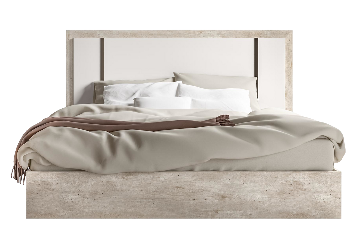 Lit design blanc béton – Treviso