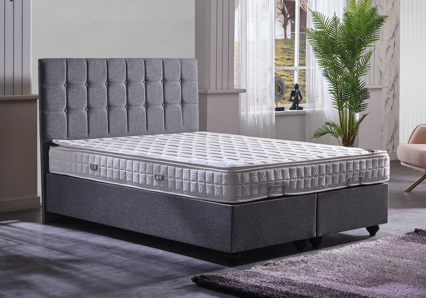 Lit coffre complet avec matelas tête de lit - STAR