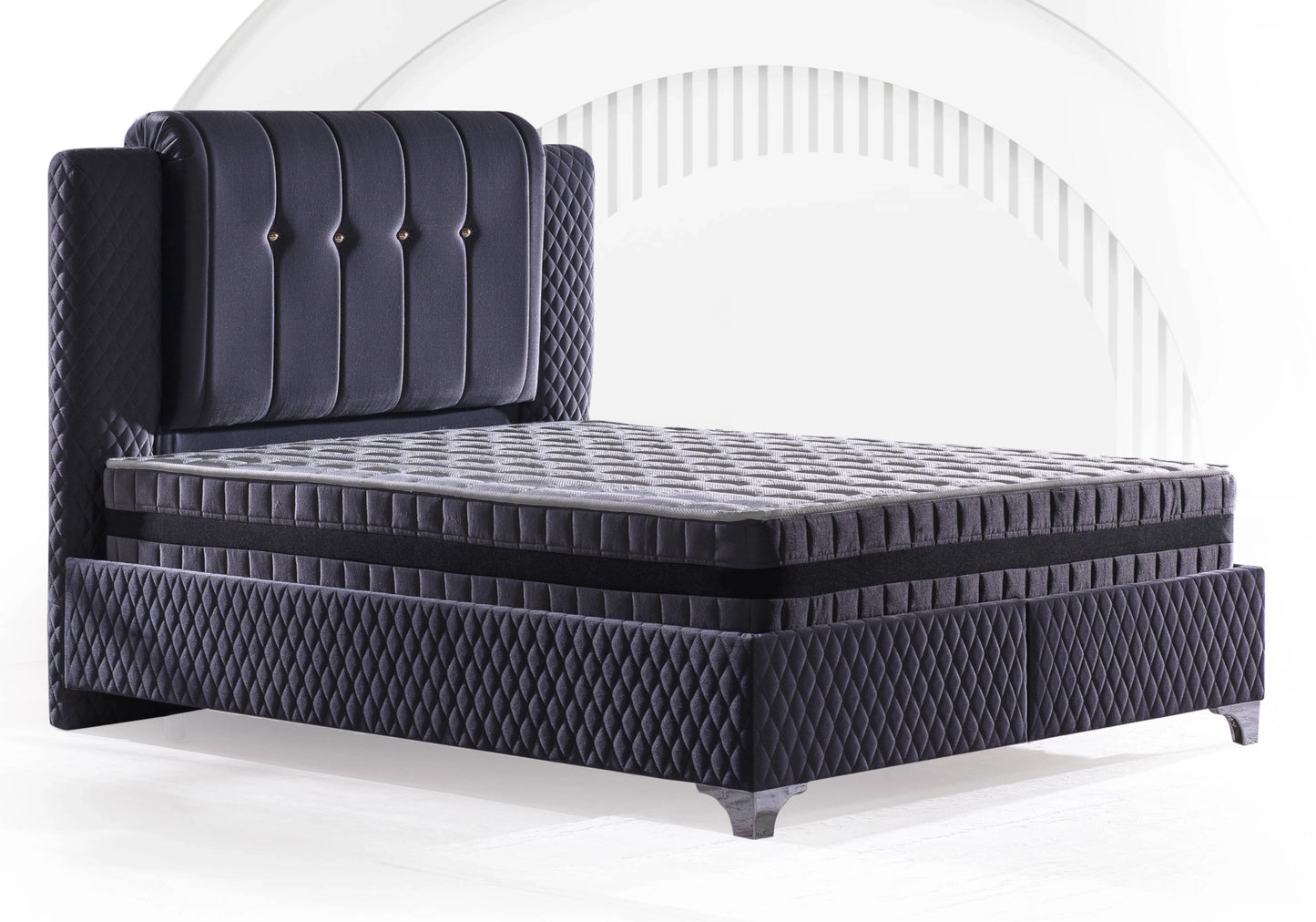 Lit coffre rangement avec matelas et tête de lit - HERO