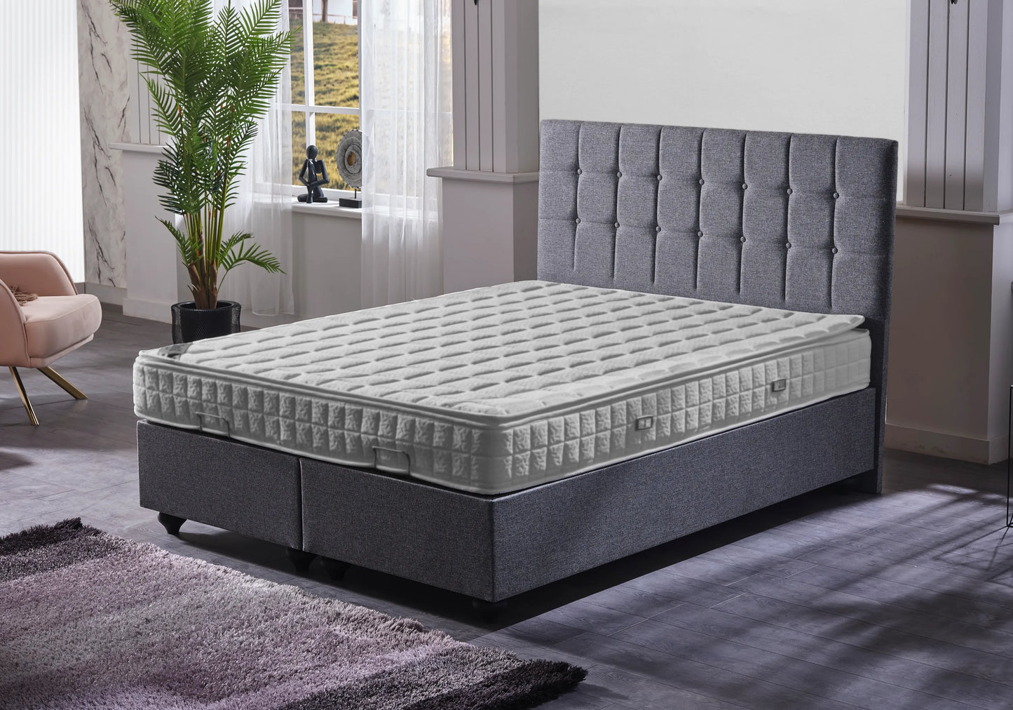 Lit coffre rangement avec tête de lit design – STAR