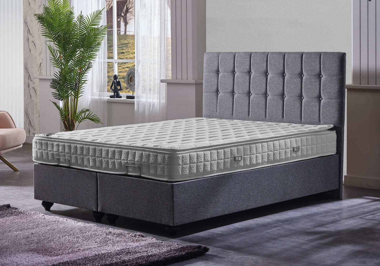 Lit coffre rangement avec tête de lit design – STAR