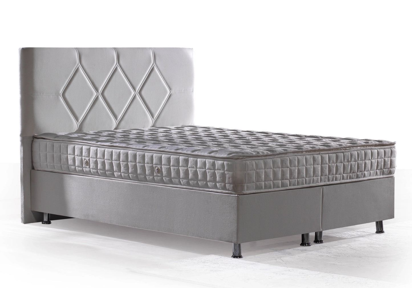 Lit complet coffre matelas tête de lit - HILTON