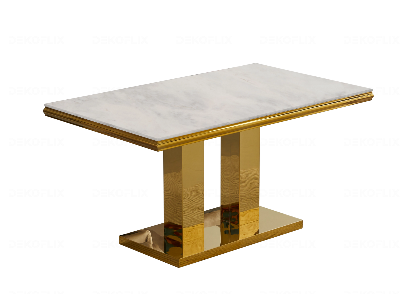 Table basse marbre beige dorée design VERSUS - DEKOFLIX