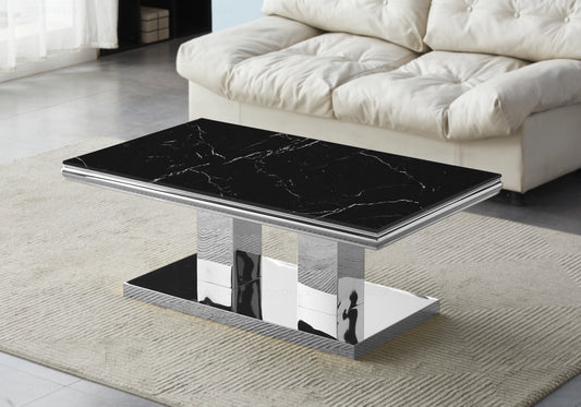 Table à manger marbre noir argent design VERSUS - DEKOFLIX