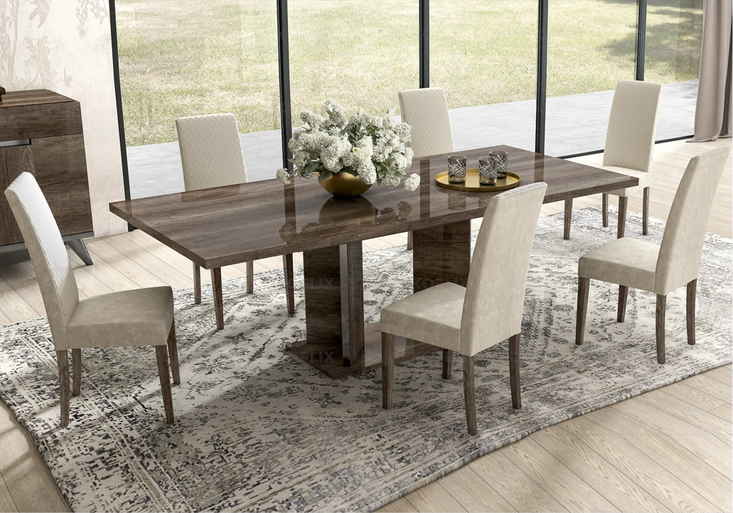 Table à Manger Chêne Nostalgique Extensible - Élégante Collection Medea - DEKOFLIX