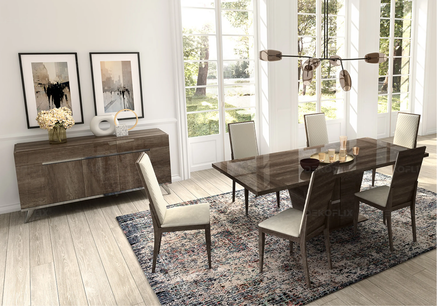 Table à Manger Chêne Nostalgique Extensible - Élégante Collection Medea - DEKOFLIX
